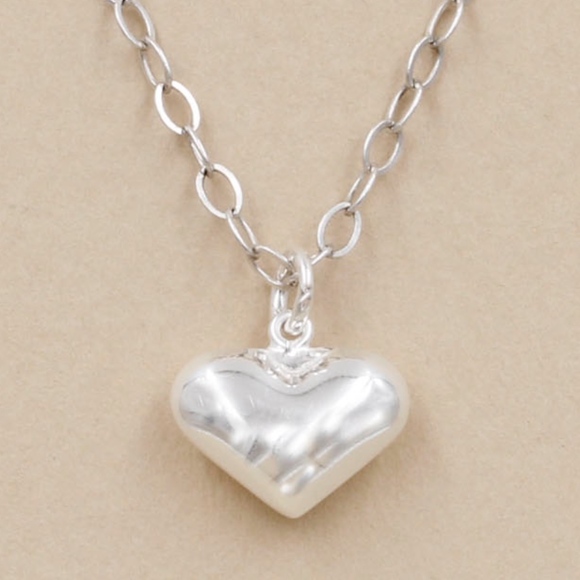 Beach City Vault Jewelry - Puffed Heart Pendant Necklace 925 Sterling Silver